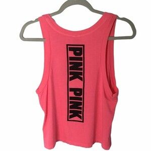 PINK Victoria’s Secret Hot Pink and Black Crop Top